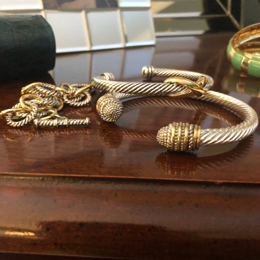 Silver tone bracelets, set of 3